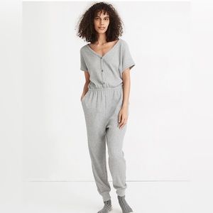 Madewell Waffle Knit Pajama Jumpsuit Grey Women’s Size Small